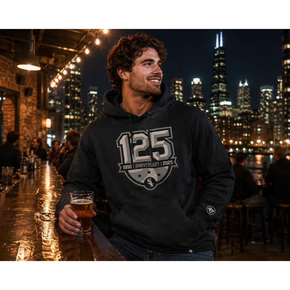47 Chicago White Sox 125th Anniversary Hoodie Men's Large Black 1900-2025 NWT
